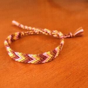 Pink and Gold Woven Bracelet